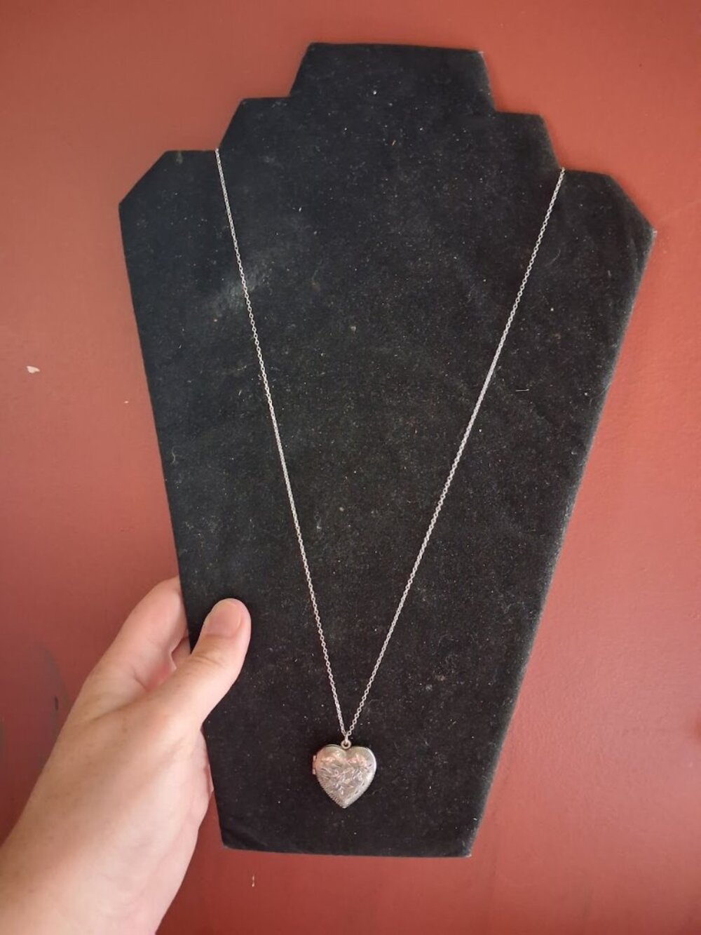 24 inch Sterling silver Heart locket necklace